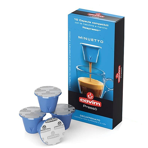 Ковим кафе капсули Минуето без кофеин 10 бр. NESP система